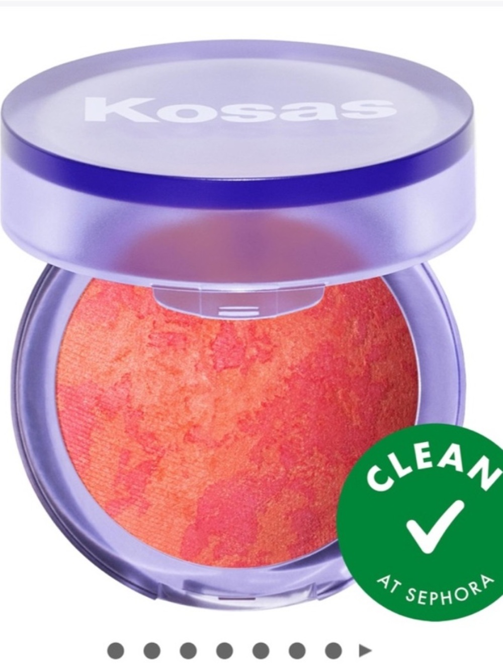 Kosas Brightening Blush — Vibrant Red & Coral-Pink Marble